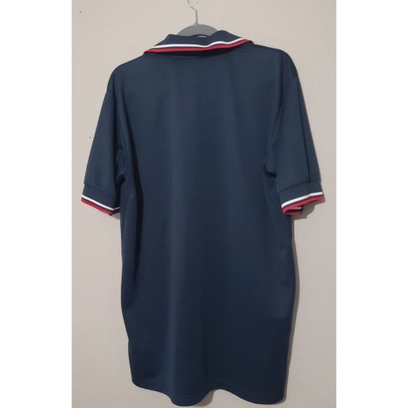 Cliff Keen Polo Shirt Blue with Red & White Striped Sleeves & Collar - Size M - Picture 5 of 6